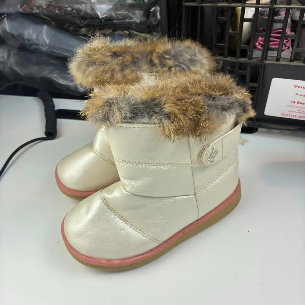 Merence Comfy Kids Winter Baby Toddler Girl Warm Boot Fur Cozy 29/US 8-9 Easy On